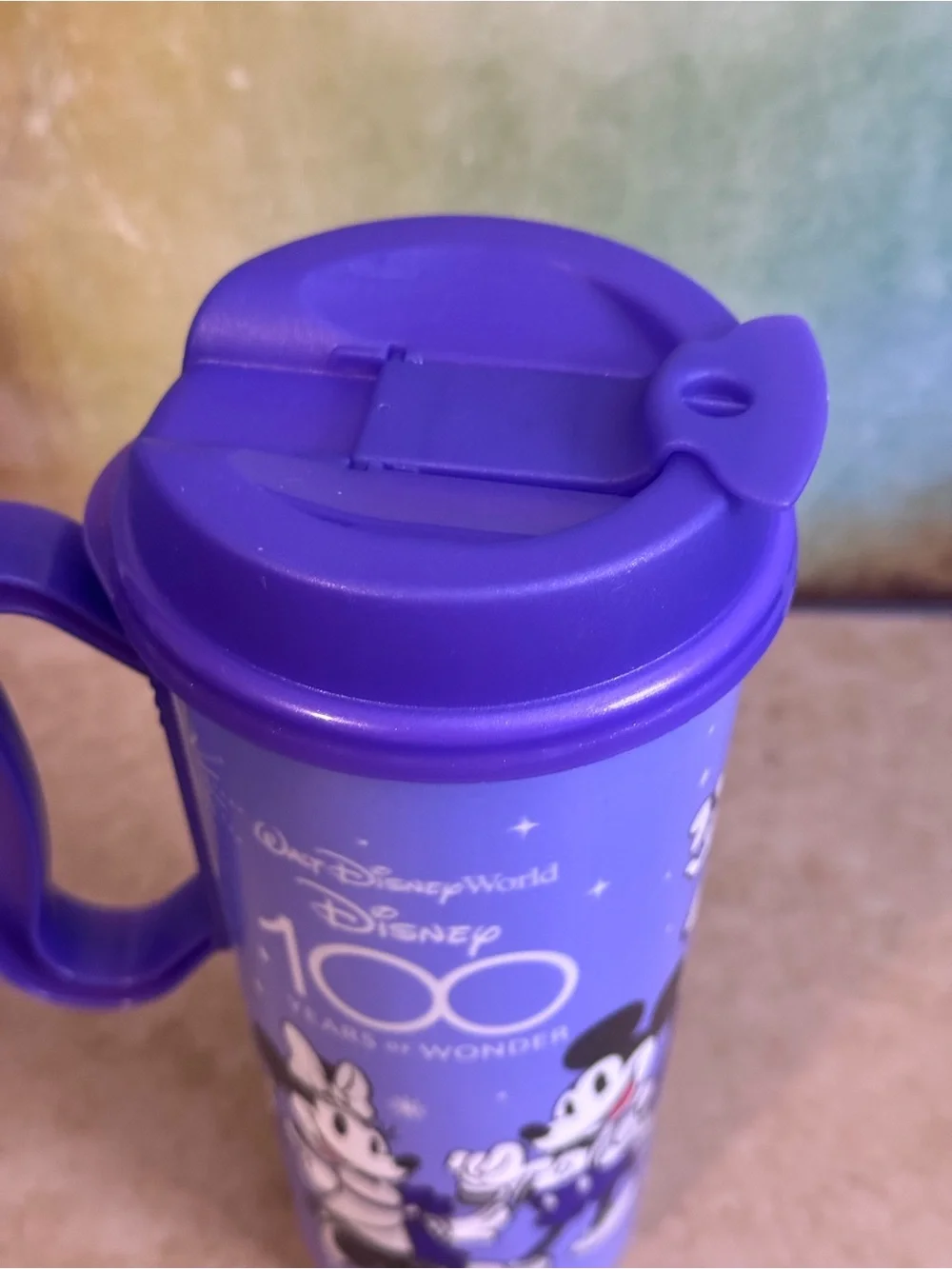 Disney Purple Mickey Mouse 100 Years Travel Tumbler